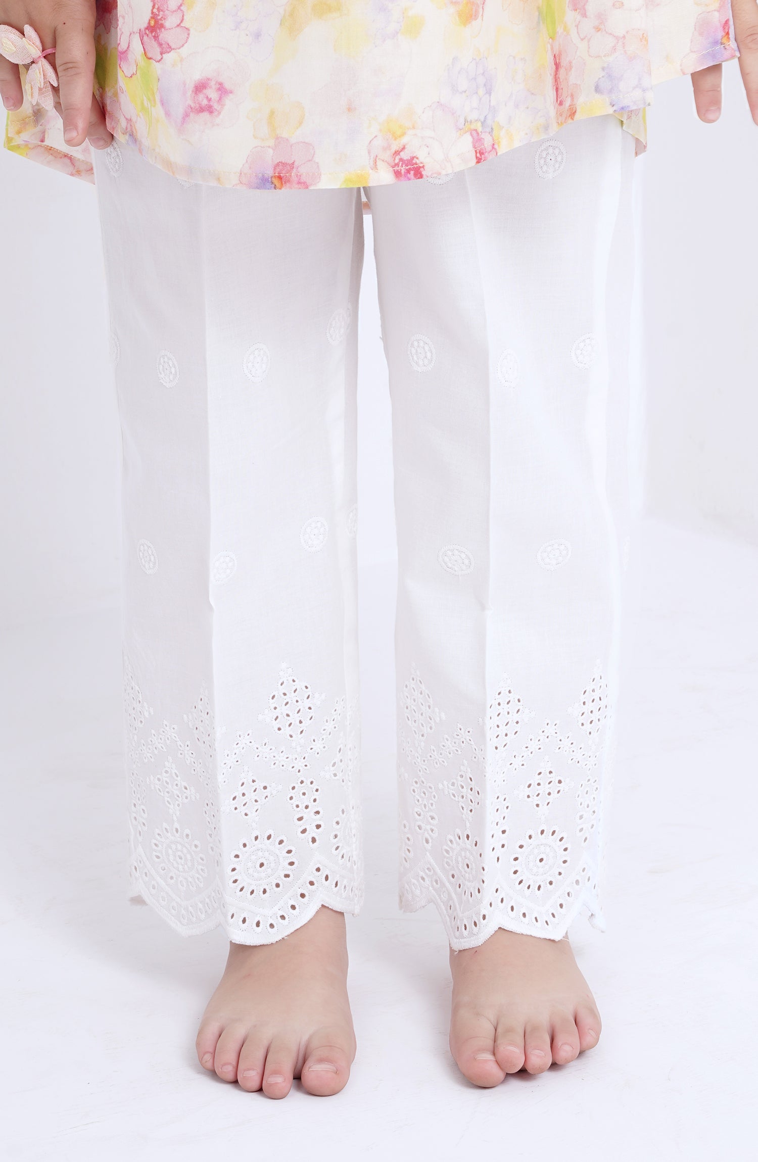 Grey Embroidered Cotton Straight Pant – Kamakhyaa